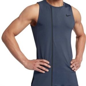 Nike Men's Pro Thunder Blue/Carbon Black Fitted Training Tank Size M AH7993-471